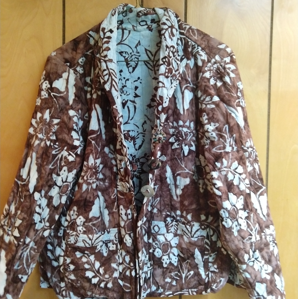 Reversible Indonesian Batik Flower Medium Jacket